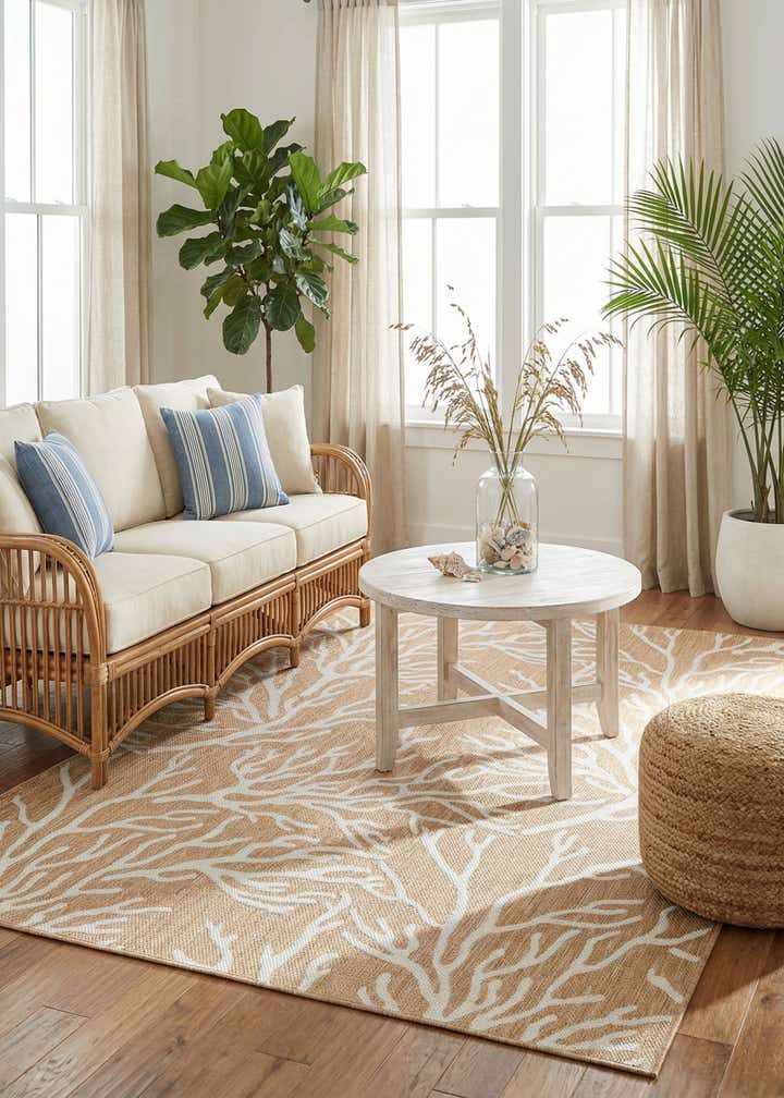 6' x 9' Easy-Clean Coastal Indoor / Outdoor Rug