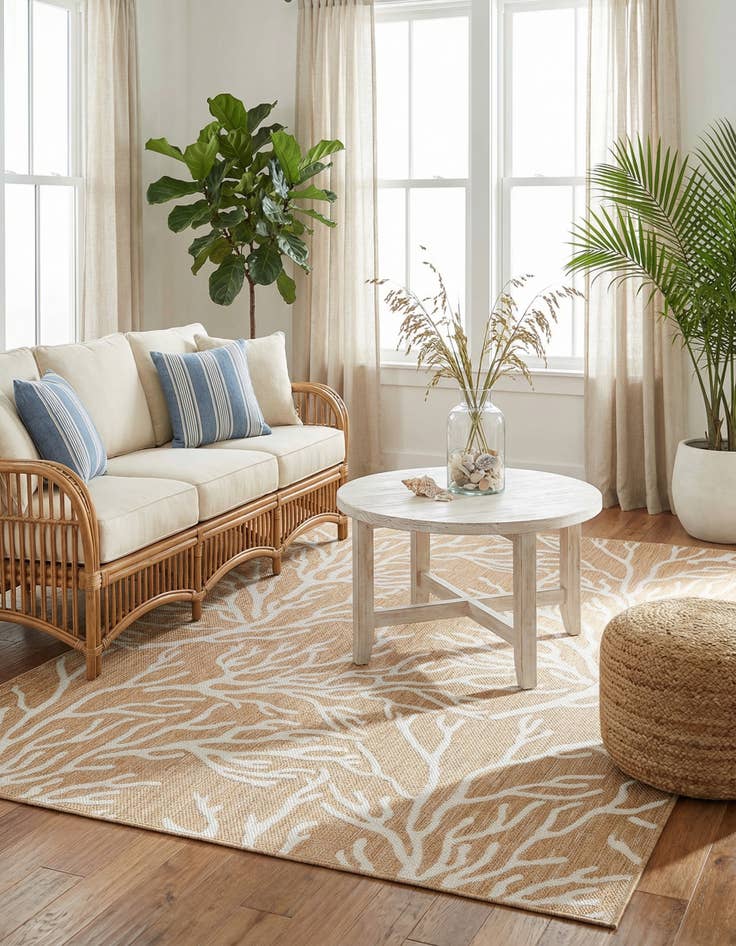 Detail image of  6' x 9'  Washable Coastal Indoor / Outdoor Rug