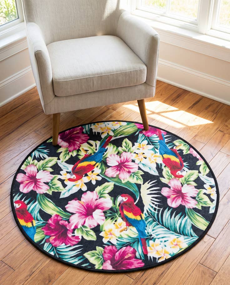 Detail image of 3' 3 x 3' 3 Easy-Clean Jill Zarin Caribbean Indoor / Outdoor Round Rug