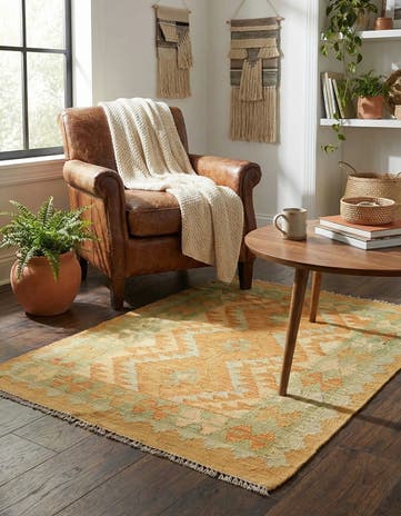 2' 8 x 4' 3 Hand Woven Kilim Waziri Wool Rug