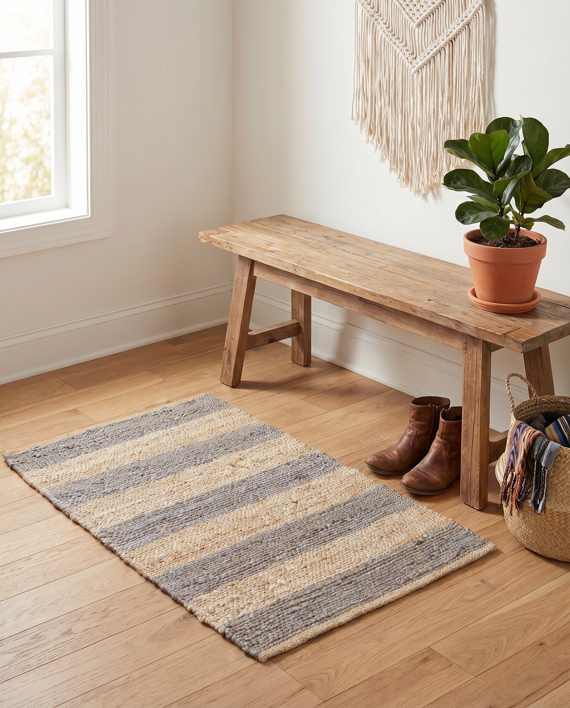 2' 2 x 3' 1 Handmade Braided Jute Rug