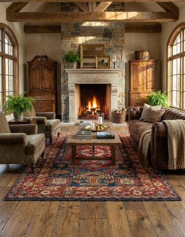 5' 3 x 7' 1 Hand Knotted Kazak Wool Rug