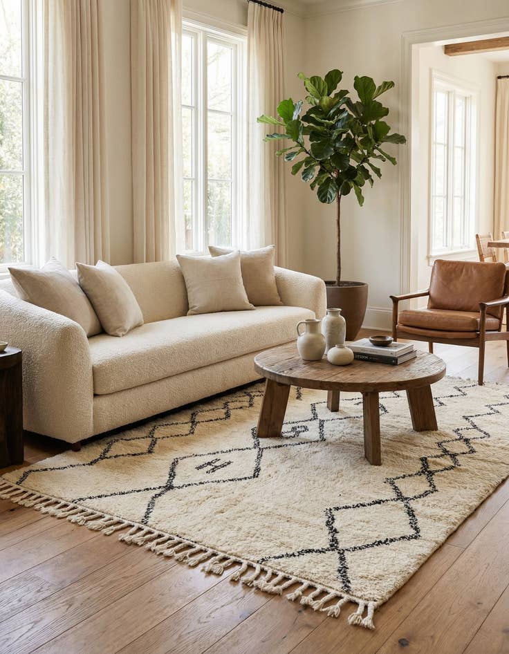 Detail image of 5' x 7' 7 Hand Knotted Moroccan Wool Rug