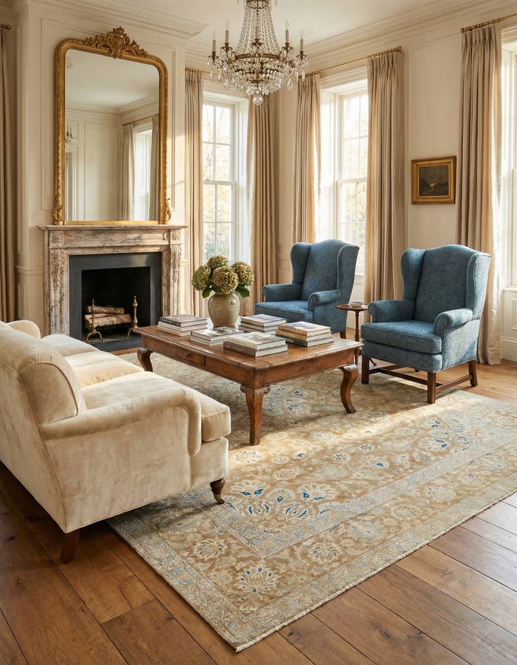 Detail image of 8' 9 x 10' 8  Hand Knotted Ultra Vintage Persian Wool Rug