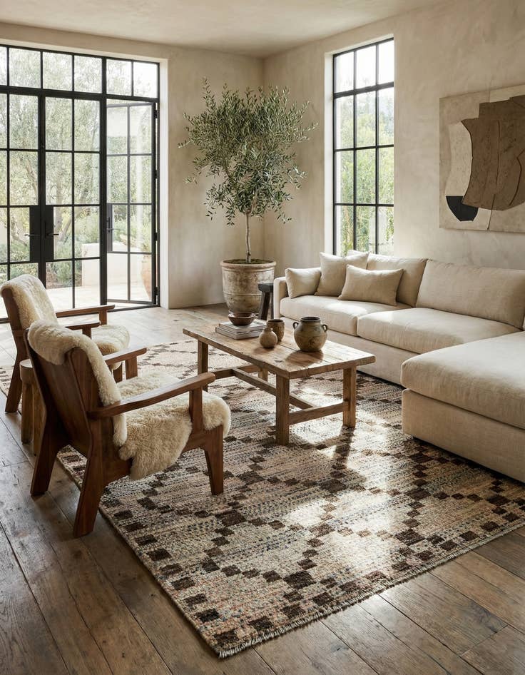 Detail image of 8' 2 x 9' 9  Hand Knotted Beni Marok Rug