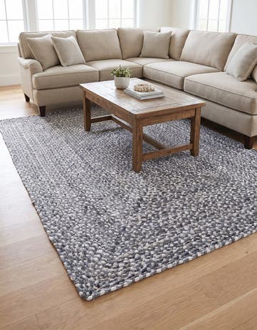 6' 1 x 9' Handmade Braided Chindi Rug