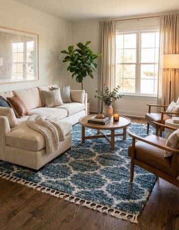 Blue Athena Shag Rug