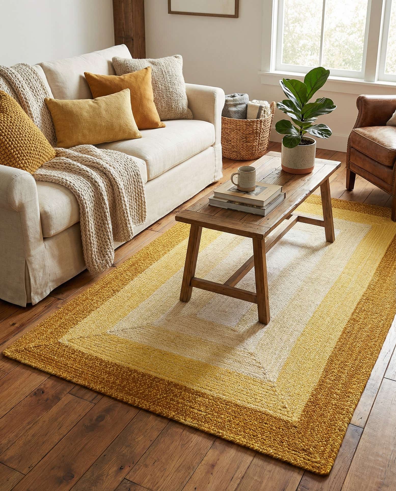 5' 1 x 8' Handmade Hand Braided Wool Rug