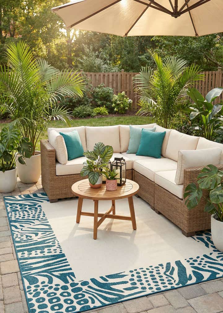 7' 10 x 10' Easy-Clean Safari Indoor / Outdoor Rug