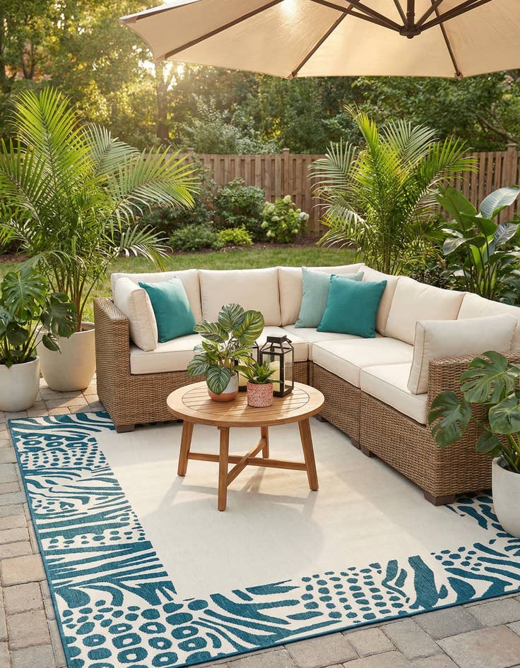 Detail image of 7' 10 x 10'  Washable Safari Indoor / Outdoor Rug