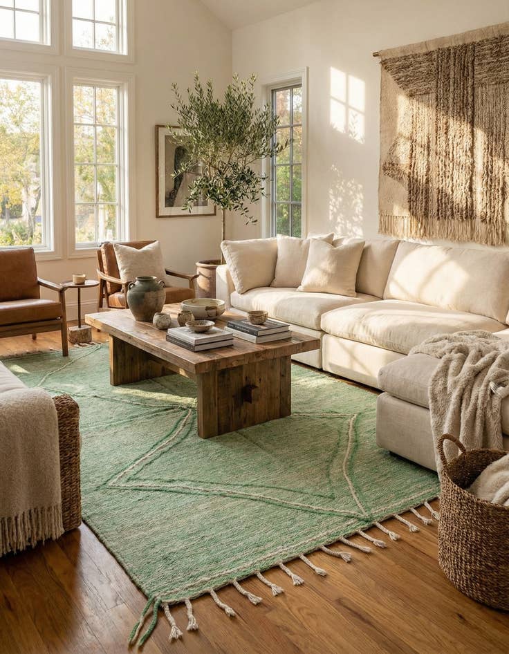 Detail image of 6' x 9' 7  Hand Knotted Moroccan Wool Rug