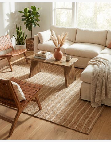 Natural Hand Braided Laurel Handwoven Jute Square Rug