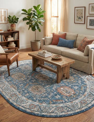 Blue Nyla Oval Rug