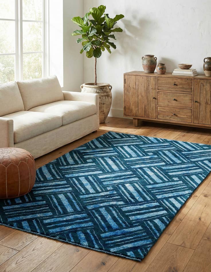 Detail image of 4' 10 x 8' 3  Hand Knotted Moroccan Rug