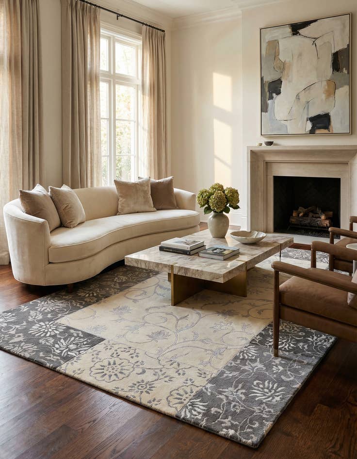 Detail image of 6' 8 x 10' 5  Hand Knotted Darya Wool Rug