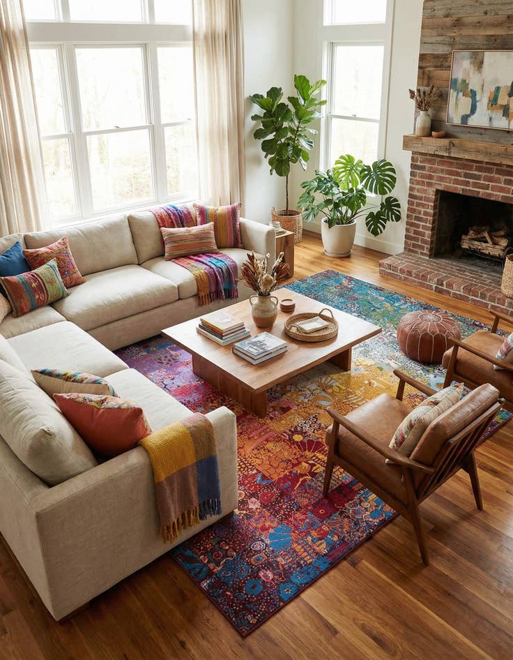 Detail image of 9' x 12'  Washable Modern Indoor / Outdoor Rug