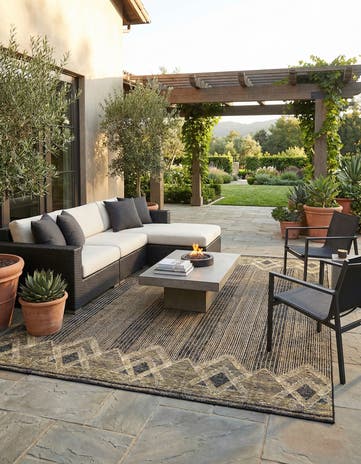 9' x 12' Easy-Clean Modern Indoor / Outdoor Rug