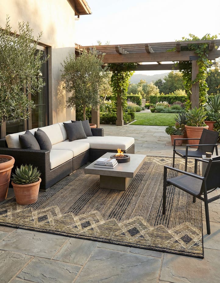 9' x 12' Easy-Clean Modern Indoor / Outdoor...