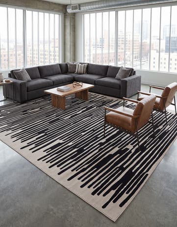 Jill Zarin Black and Ivory Uptown Beekman Place Rug