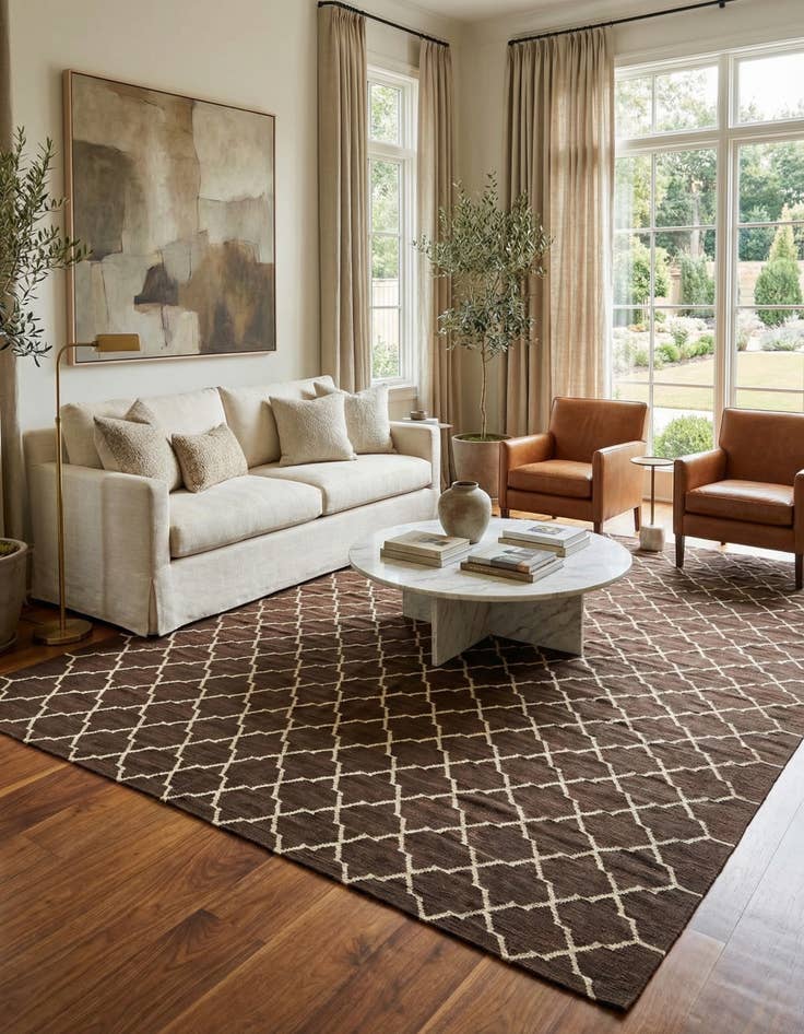 Detail image of 10' 7 x 12' 8  Hand Woven Kilim Modern Wool Rug