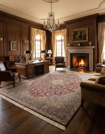 9' 11 x 12' 9 Hand Knotted Kerman Persian Wool Rug
