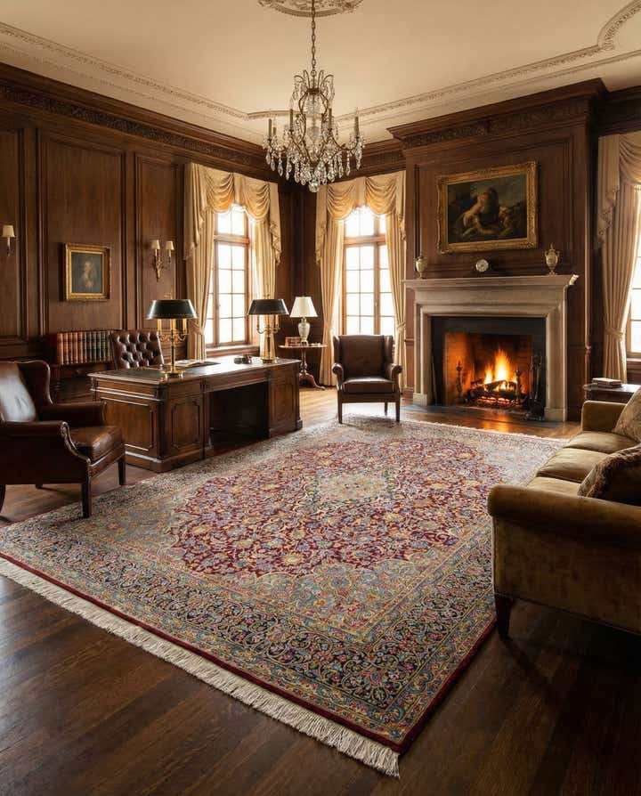 9' 11 x 12' 9 Hand Knotted Kerman Persian Wool Rug