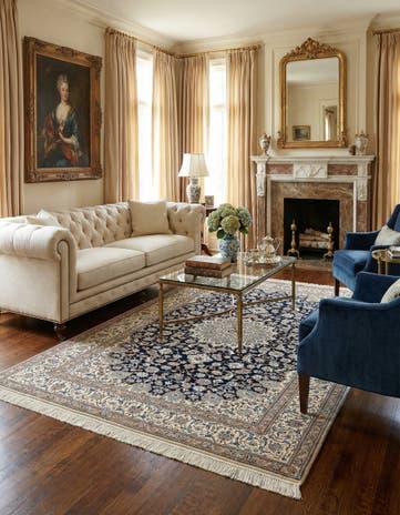 5' 6 x 8' 3 Hand Knotted Nain Rug