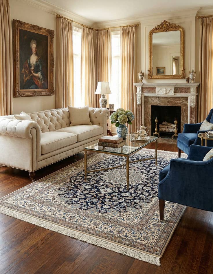 Detail image of 5' 6 x 8' 3  Hand Knotted Nain Rug