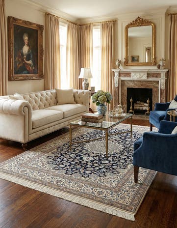 5' 6 x 8' 3 Hand Knotted Nain Rug