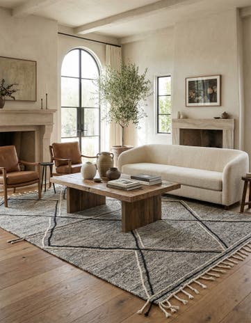 6' 4 x 10' Hand Knotted Moroccan Wool Rug