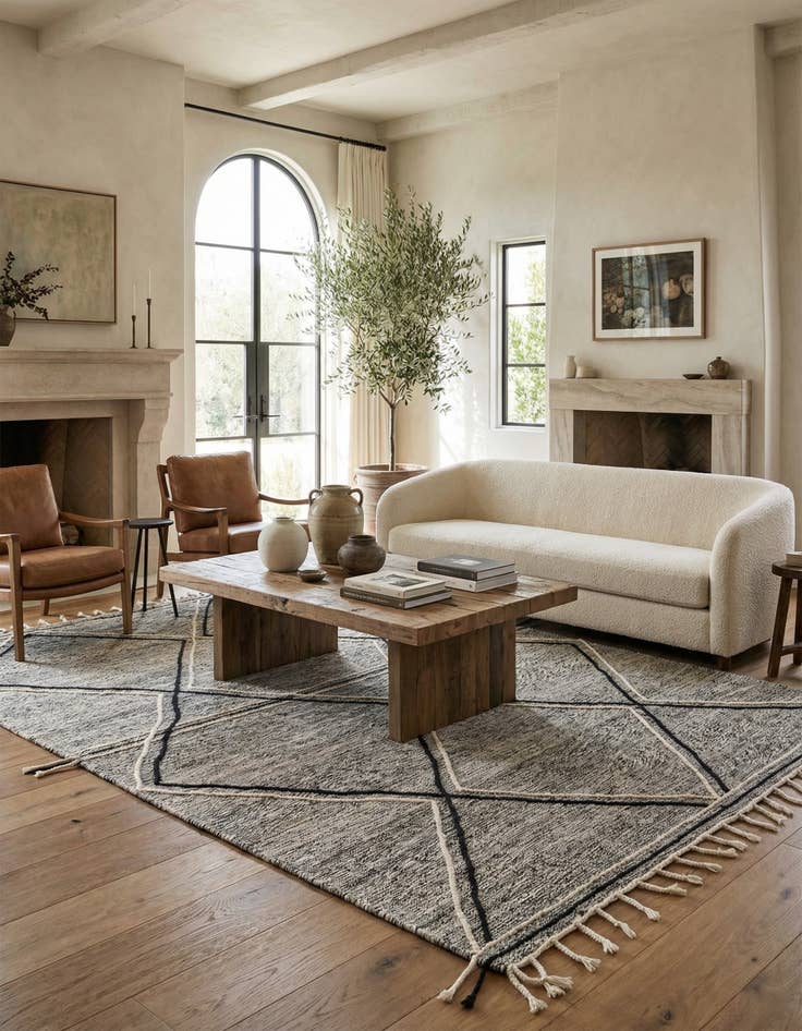 Detail image of 6' 4 x 10'  Hand Knotted Moroccan Wool Rug