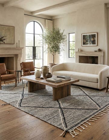 6' 4 x 10' Hand Knotted Moroccan Wool Rug