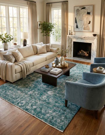 6' 3 x 9' 4 Hand Knotted Ultra Vintage Persian Wool Rug