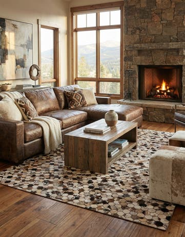 5' 1 x 8' 2 Cowhide Rug