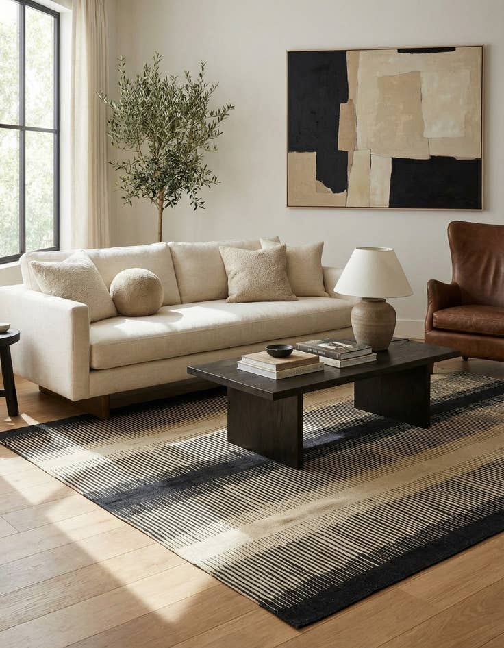 Detail image of 5' 9 x 7' 8  Hand Woven Kilim Modern Wool Rug