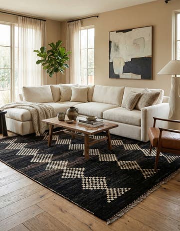 5' 11 x 7' 11 Hand Knotted Moroccan Wool Rug