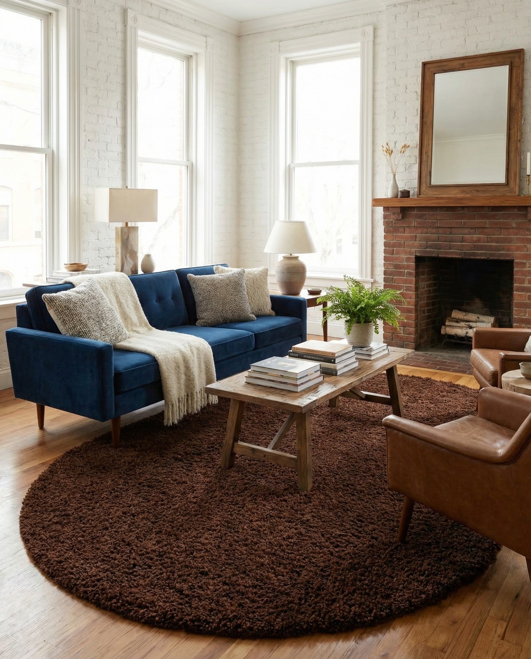  7' 10 x 10' Solid Shag Oval Rug