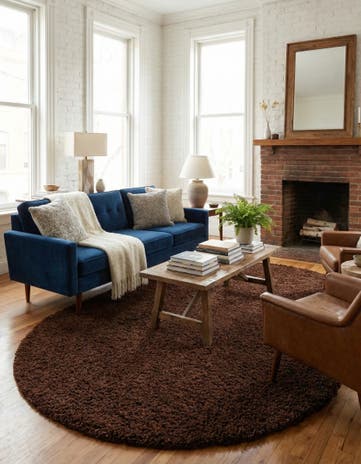 7' 10 x 10' Solid Shag Oval Rug