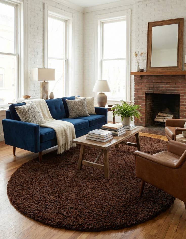 Detail image of 7' 10 x 10' Solid Shag Oval Rug