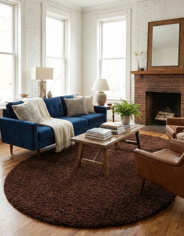 7' 10 x 10' Solid Shag Oval Rug