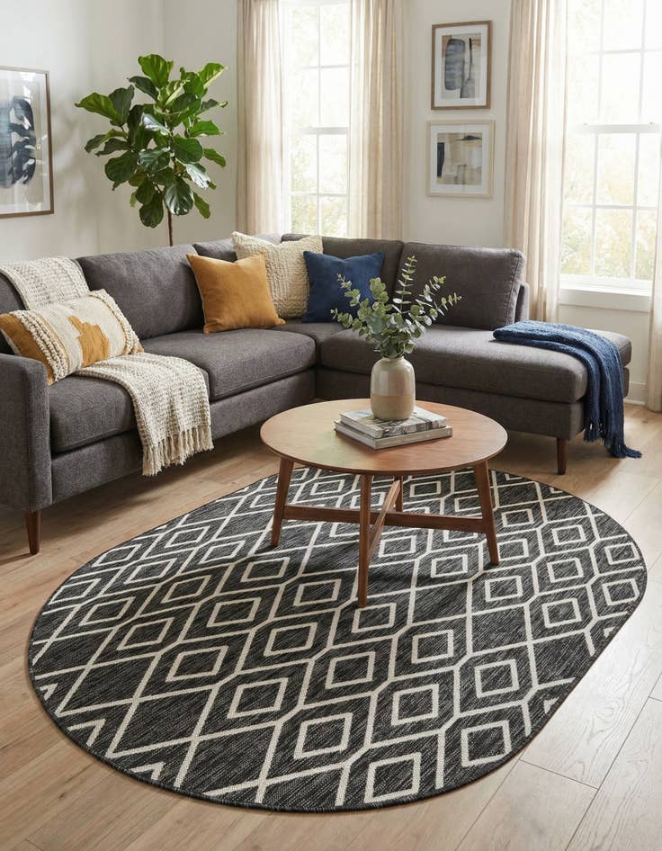 Detail image of 5' 3 x 8' Easy-Clean Jill Zarin Turks and Caicos Indoor / Outdoor Oval Rug