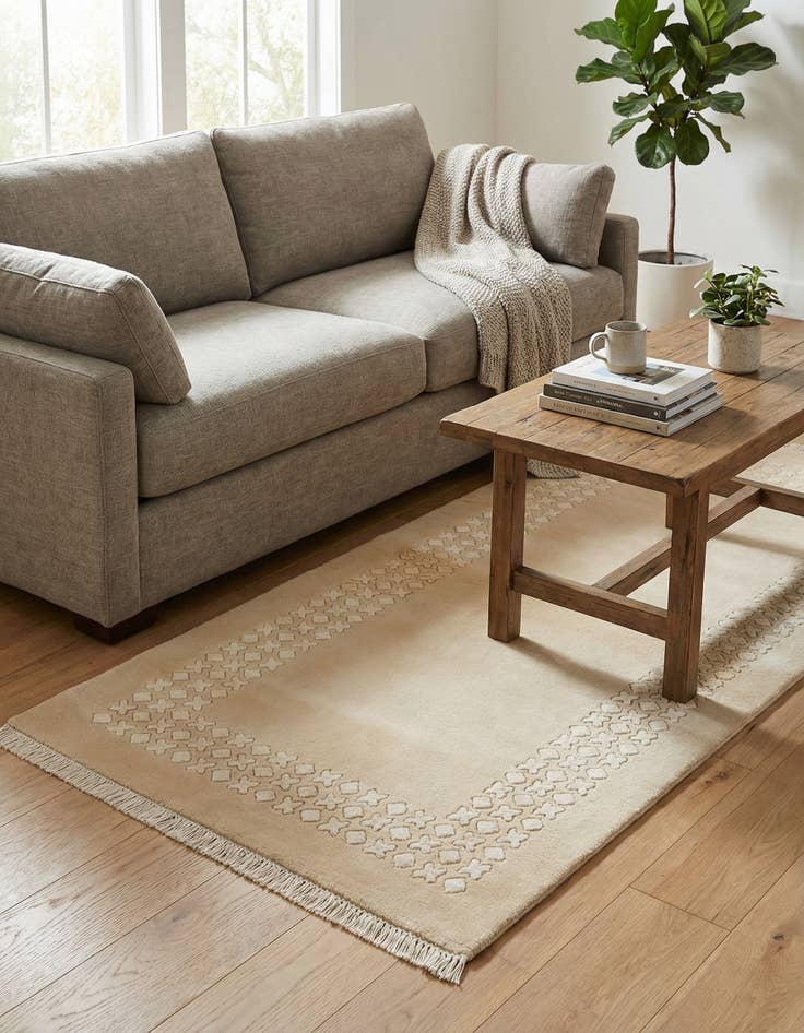 Detail image of 2' 7 x 4' 11  Hand Knotted Darya Wool Rug