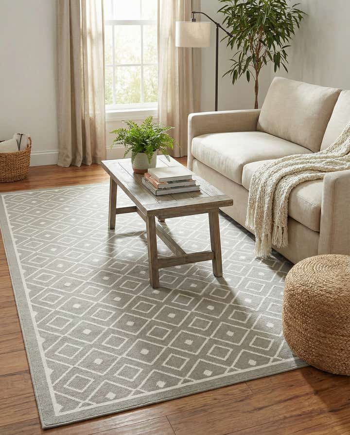 6' x 9' Easy-Clean Trellis Indoor / Outdoor Rug