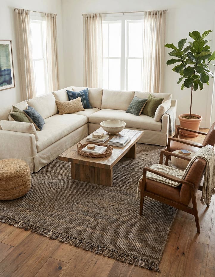 9' x 12' 2 Hand Woven Chunky Jute Rug