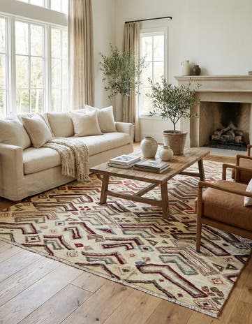 9' x 12' 2 Hand Knotted Moroccan Wool Rug