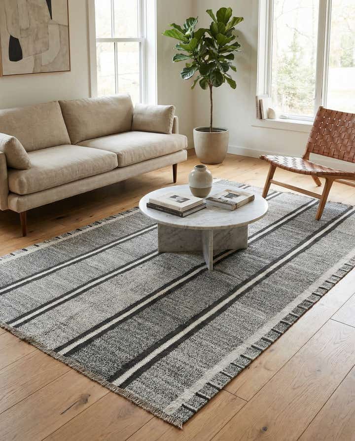 5' 5 x 8' Hand Woven Kilim Modern Wool Rug