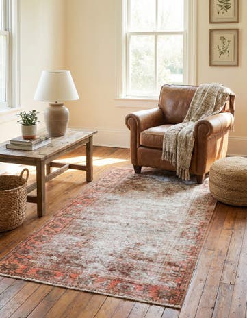 3' 7 x 7' Hand Knotted Ultra Vintage Persian Wool Rug