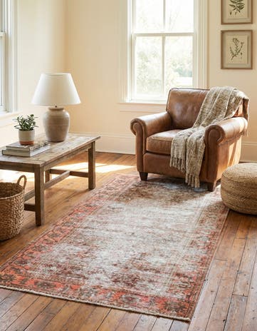 3' 7 x 7' Hand Knotted Ultra Vintage Persian Wool Rug