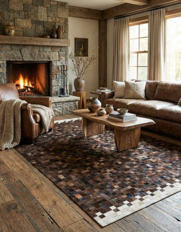 5' 1 x 7' 10 Cowhide Stocks Rug