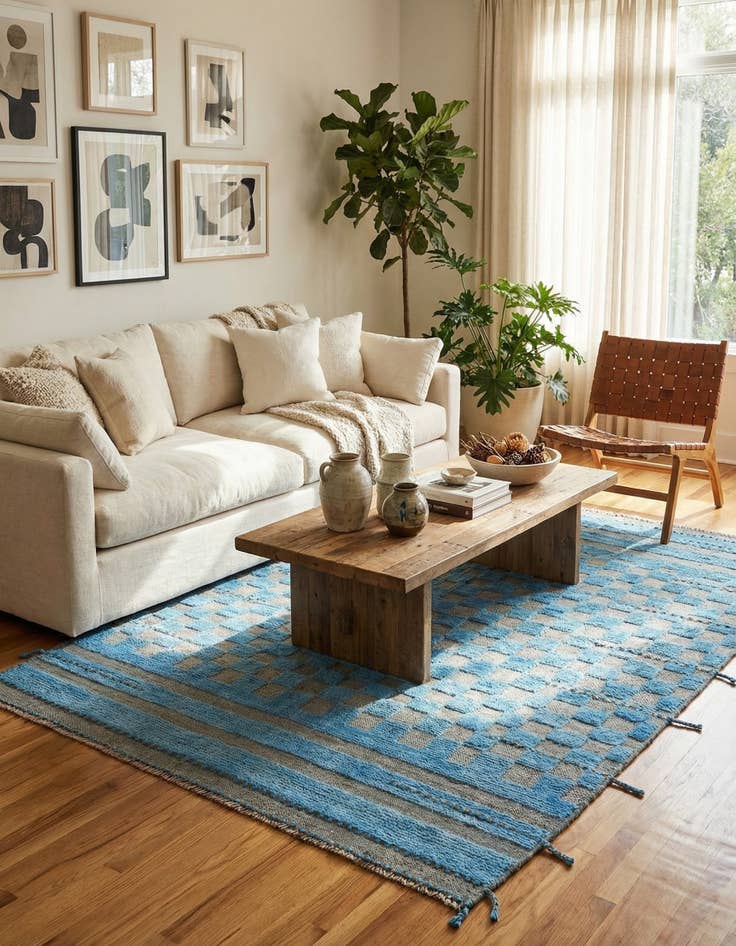 Detail image of 5' 4 x 7' 2  Hand Knotted Moroccan Wool Rug